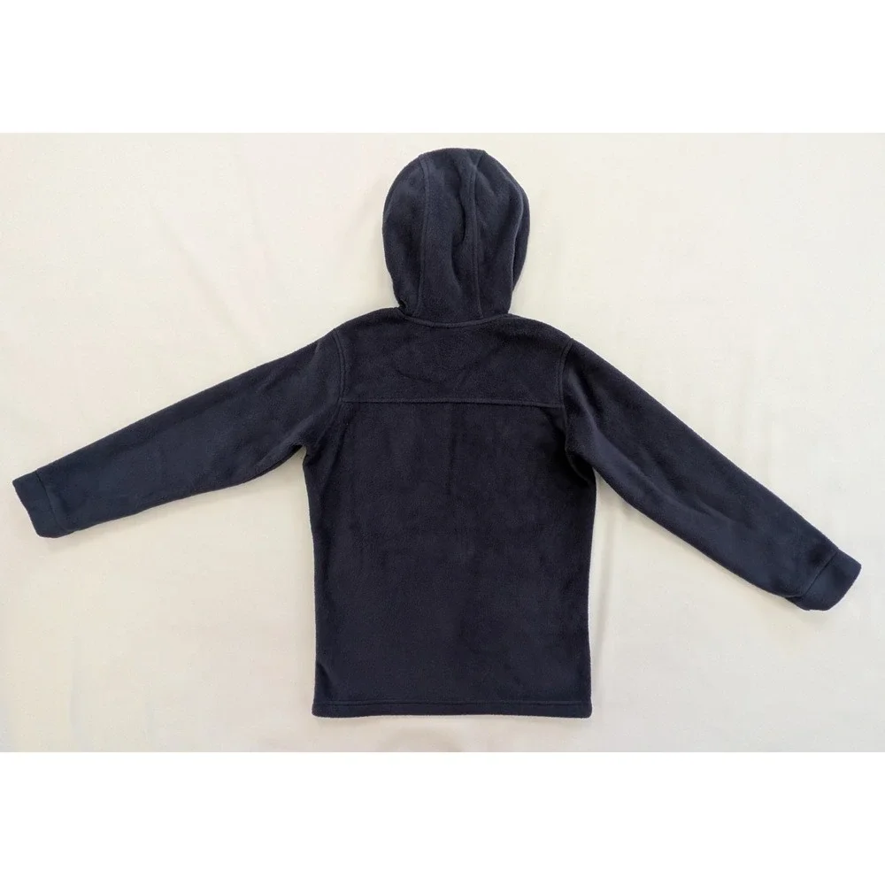 Columbia Fleece Full Zip Hooded Jacket Navy Dark Blue Youth Size M 10/12
